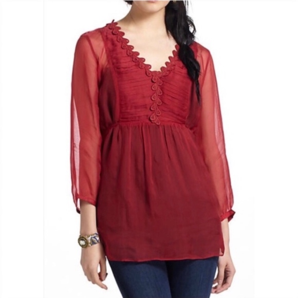 Anthropologie Tops - 🍄5/$25{Anthro} Meadow Rue Misha Sheer Peasant Top